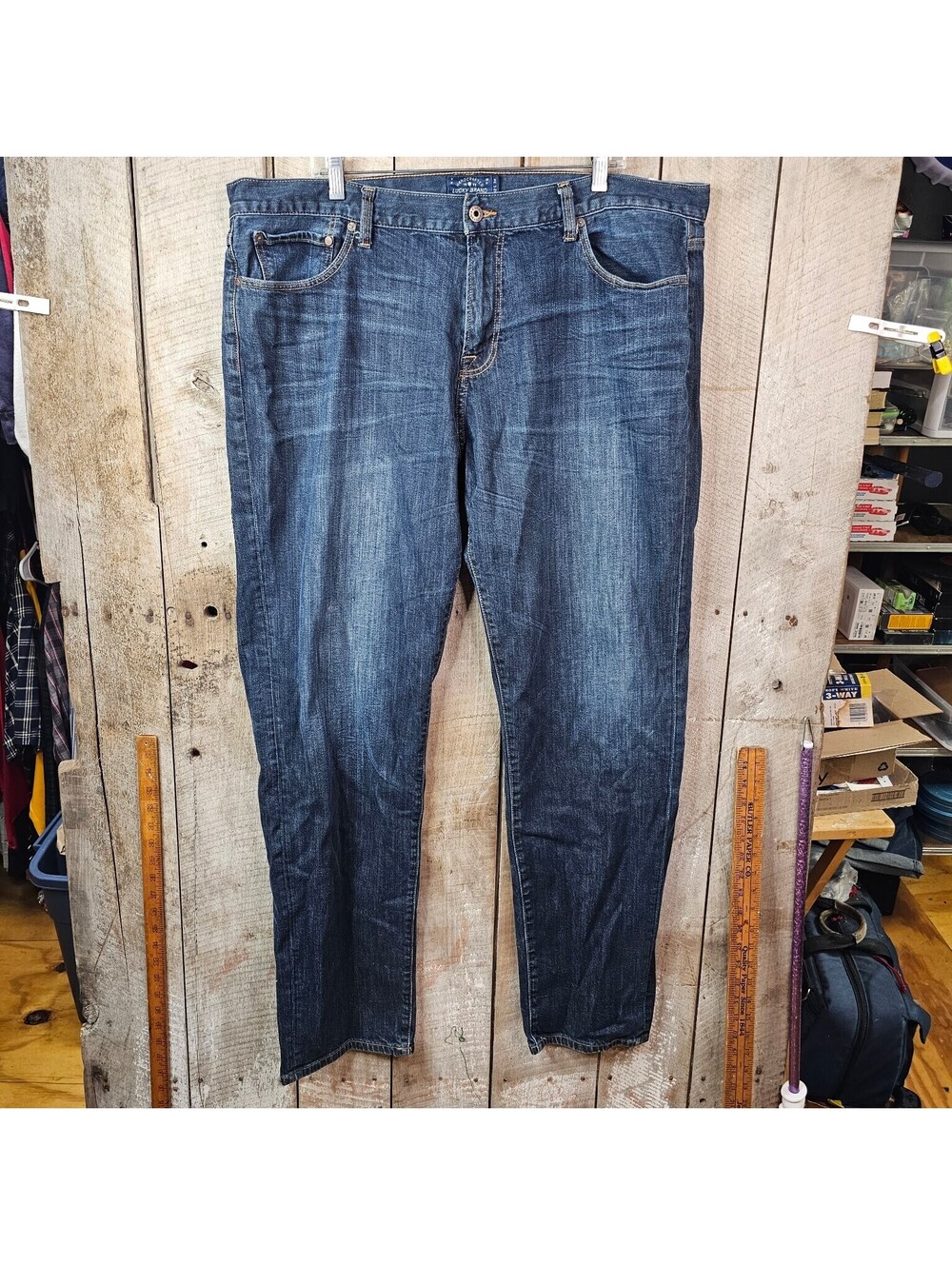 Lucky Brand Men's 221 Original Straight Jeans Dark Wash Denim W42 L34